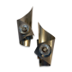 Pair of brushed aluminum sconces UFO 1970