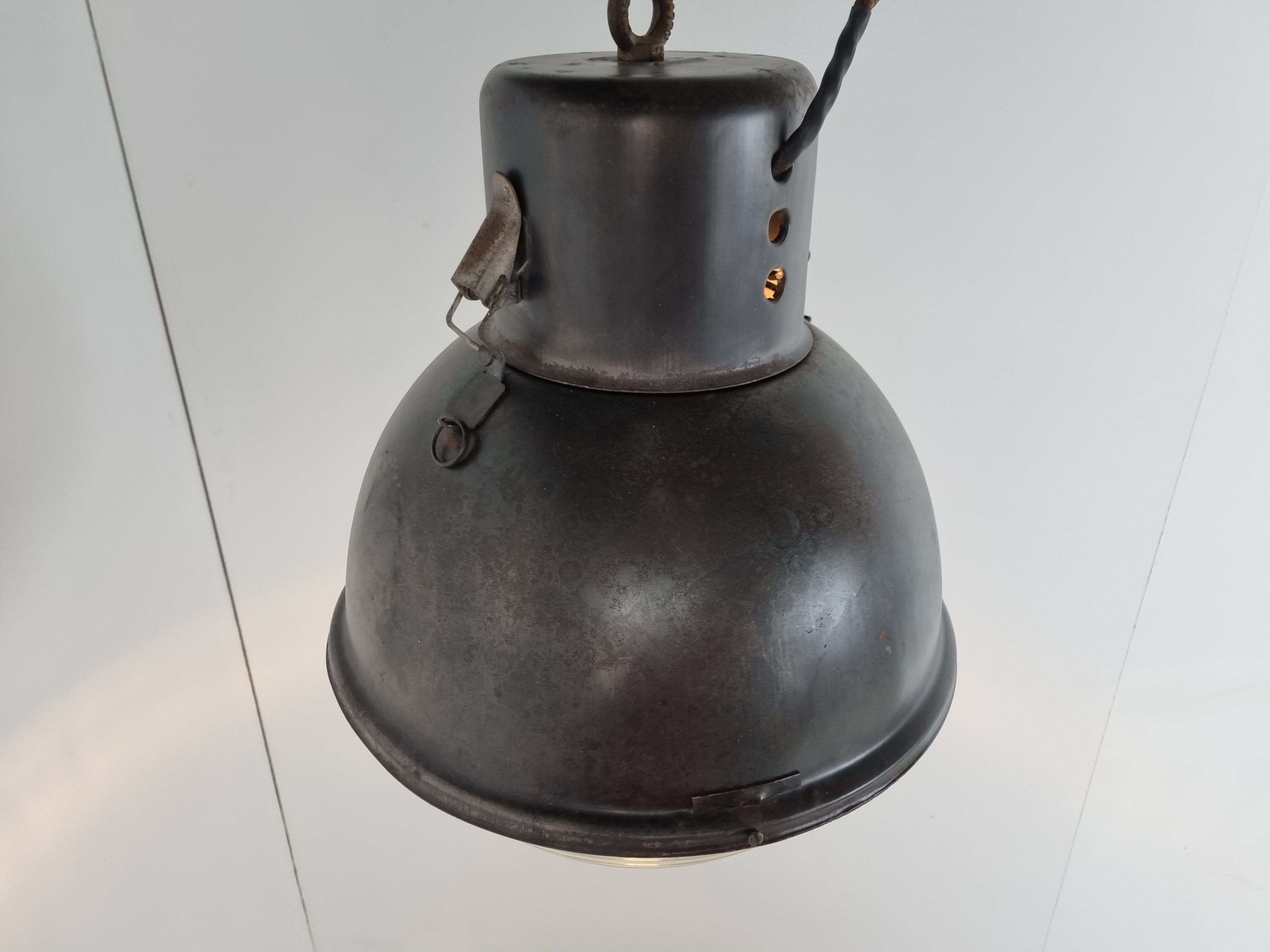 Industrial lamp with glass, 1930s