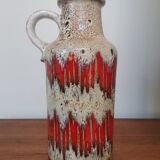 Vase vintage Scheurich poterie ouest-allemande LoRa Zig-Zag Fat Lava, 1970