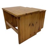 Vintage pine wood nesting tables  mimiset side tables set of 3