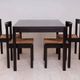 Vintage dining set, 4 chairs, extendable dining table, rope seating, 1970s