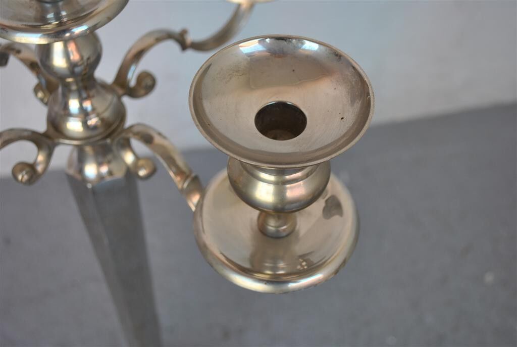 Pair of candlesticks on silver feet