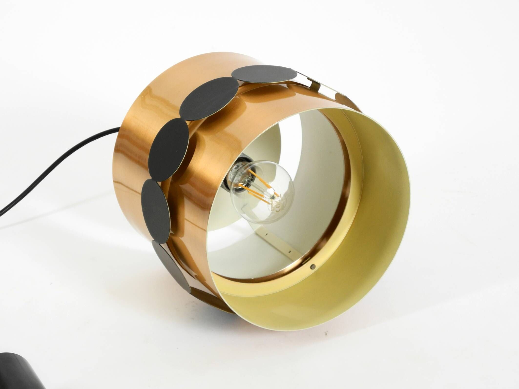 1960s Space Age pendant lamp by Doria, made of copper-anodized aluminum