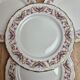 Set of 4 dessert plates French porcelain Digoin romantic floral gold decoration