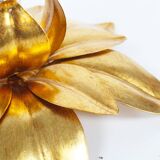 Medium sized gilded vintage florentine flush mount light