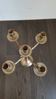 Brass candelabrum with 5 lights, scroll arms – Louis XV style – vintage decor