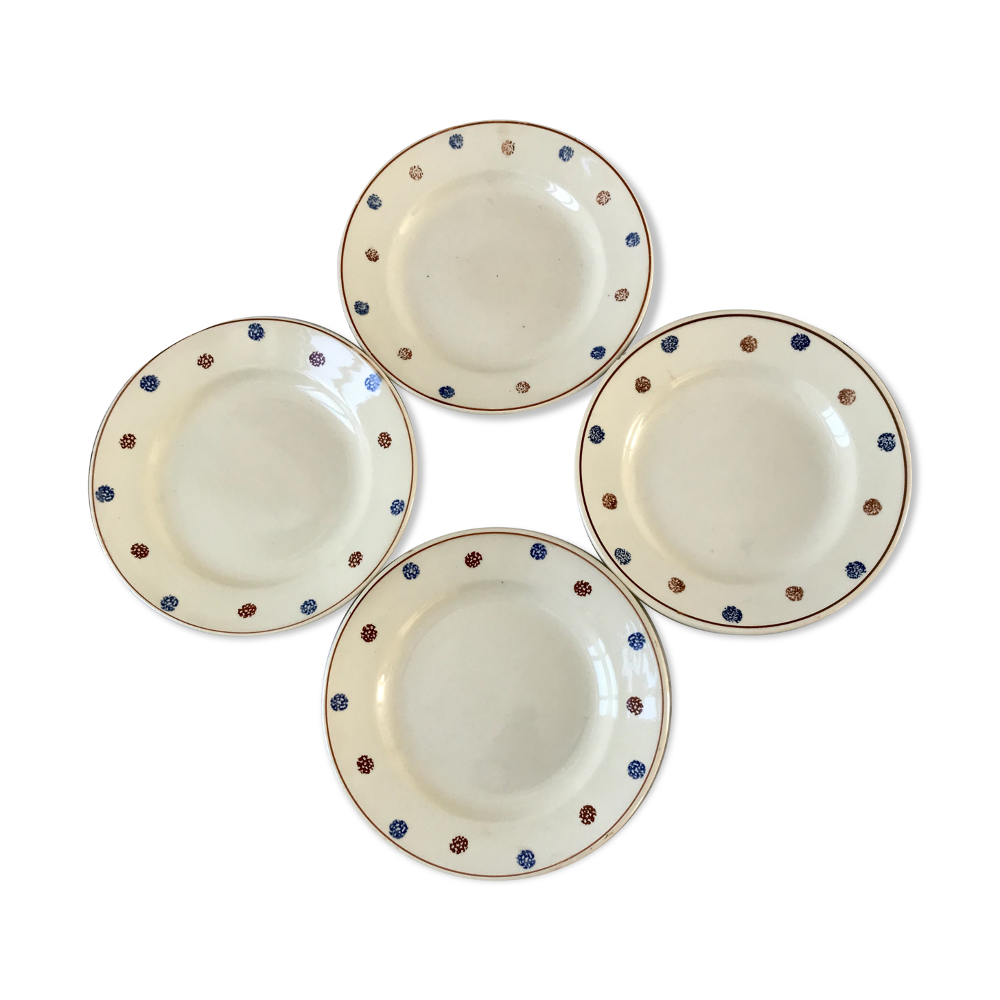 Lot of 4 flat plates Sarreguemines