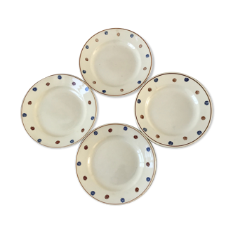 Lot of 4 flat plates Sarreguemines