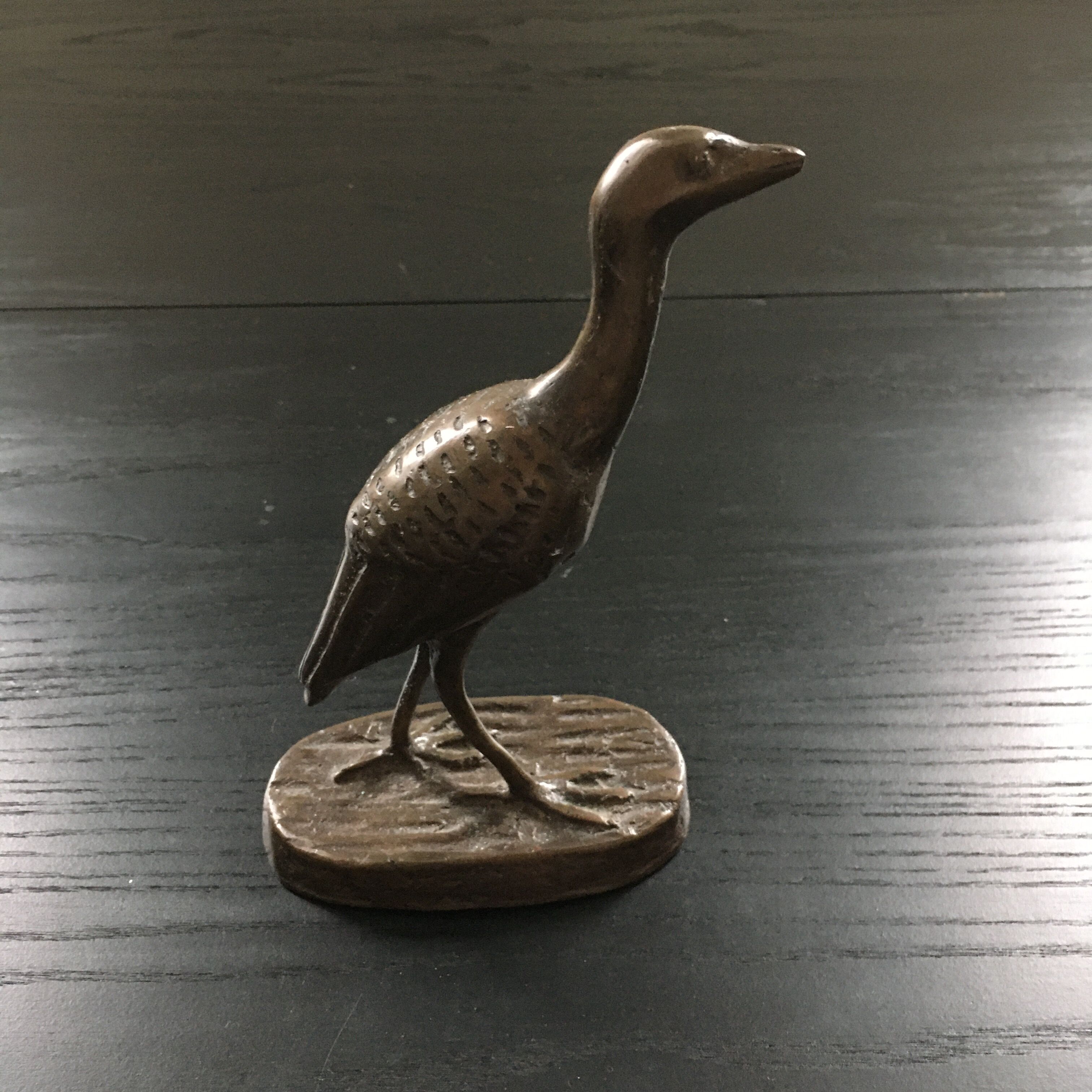 Héron en bronze signé