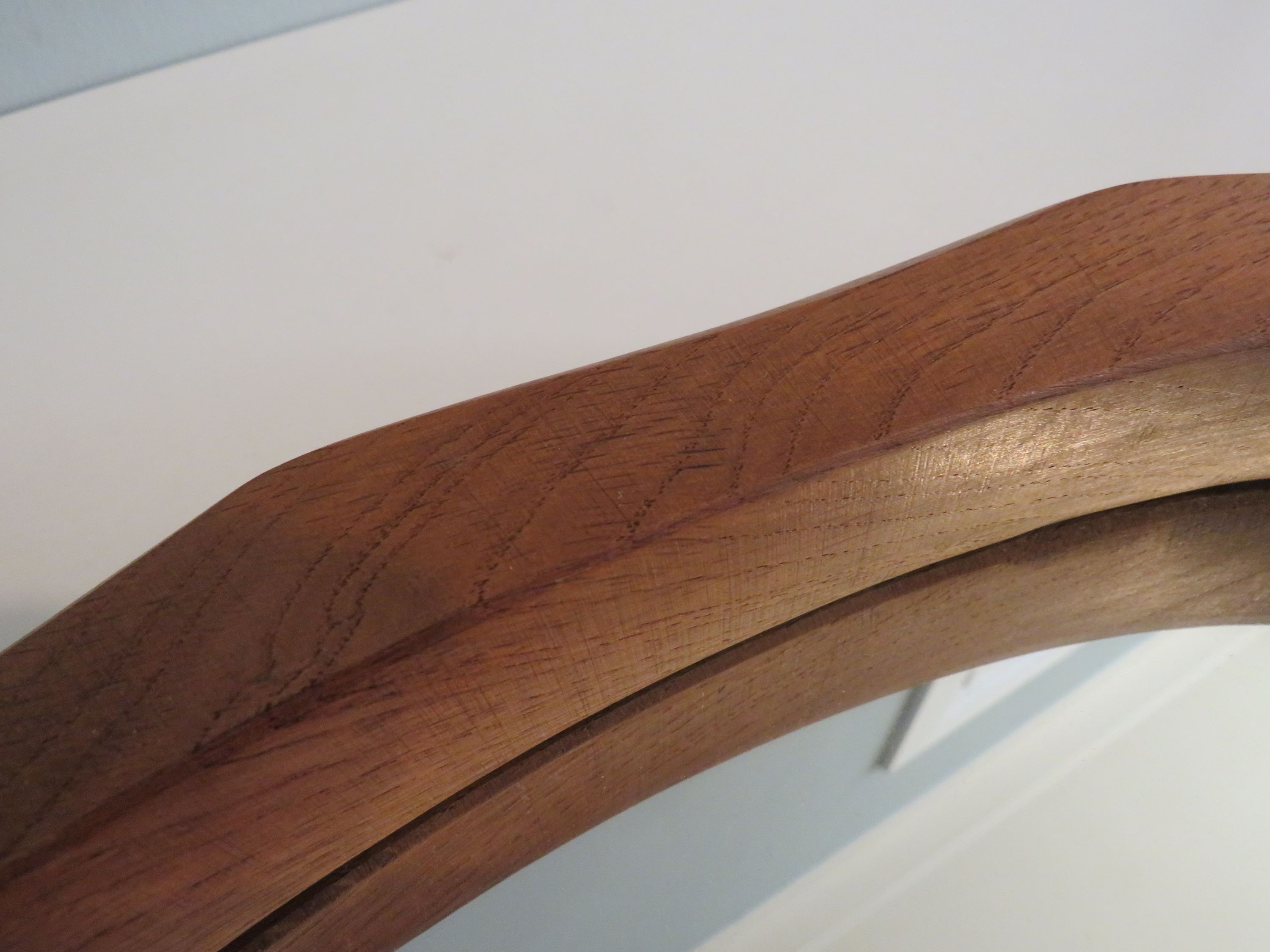 Brutalist mirror in solid oak, hand carved, Belgium 1970