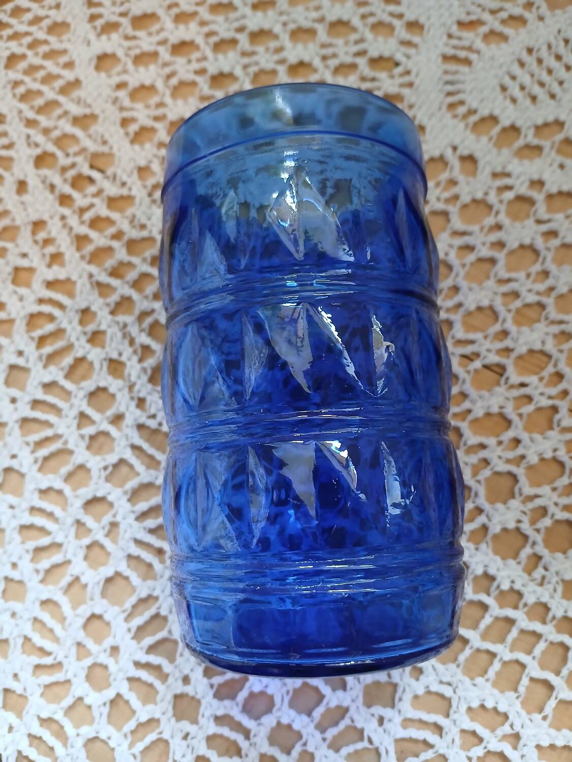 6 antique cobalt blue glasses