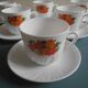 set of 6 cups and saucers vintage French tableware