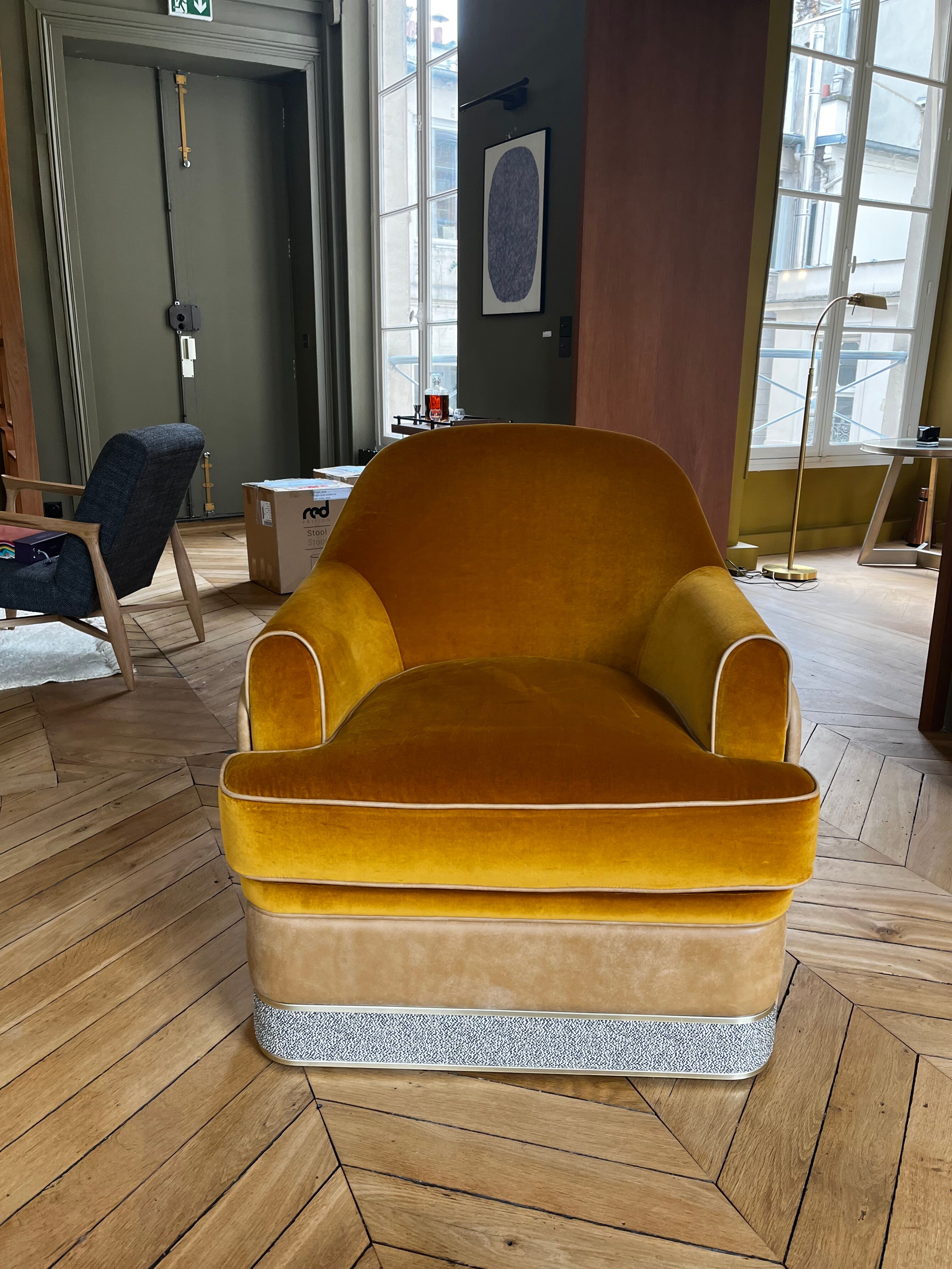 Fauteuil Mathurins velours Chaulnes