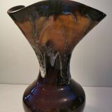 Vase Vallauris structure tulipe marron