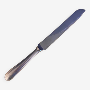 Couteau a pain christopfle metal argente avec lame crantee