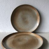 Set of flat plates, marsh stoneware