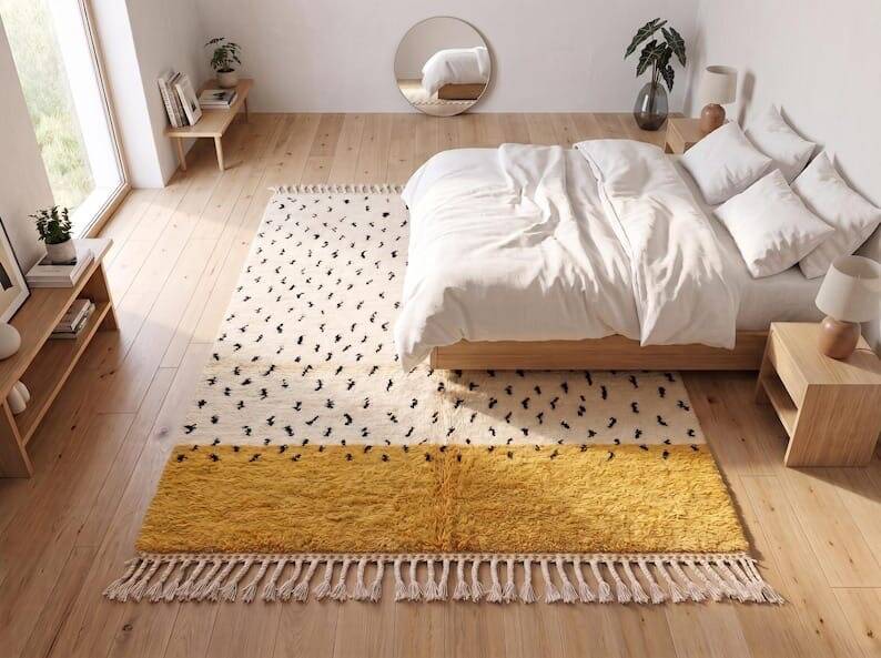 Berber wool rug with beautiful traditional colour 2/3 m