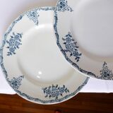 4 assiettes plates en terre de fer de St Amand