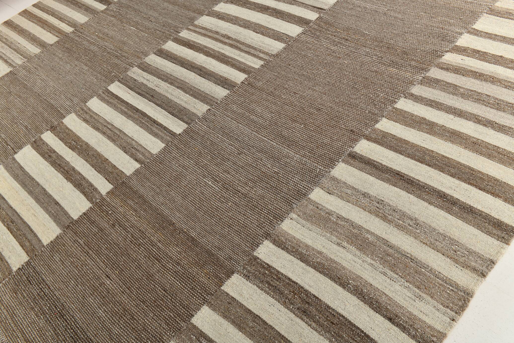 Beige Brown Oversize Vintage Kilim Rug, 322x388Cm