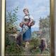 Watercolor Painting "Young Woman with Basket" Gustave Roux (1828-1885)