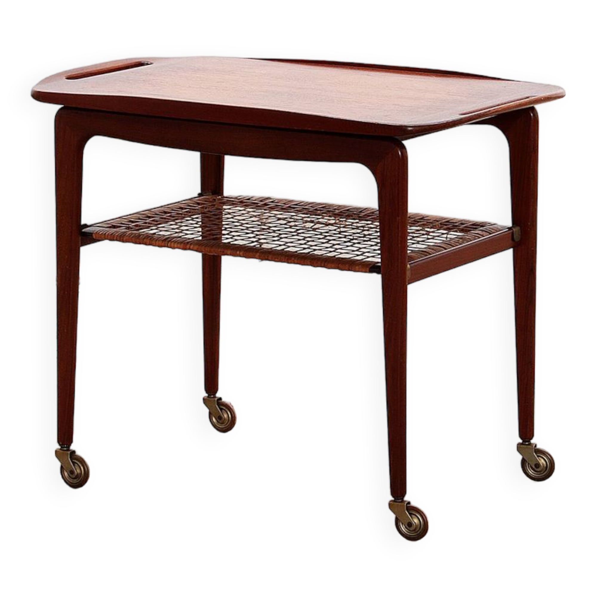 Poul Jensen Trolley teak made by Selig,1960 denmark.