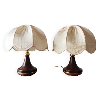 Paire de lampes champignon vintage