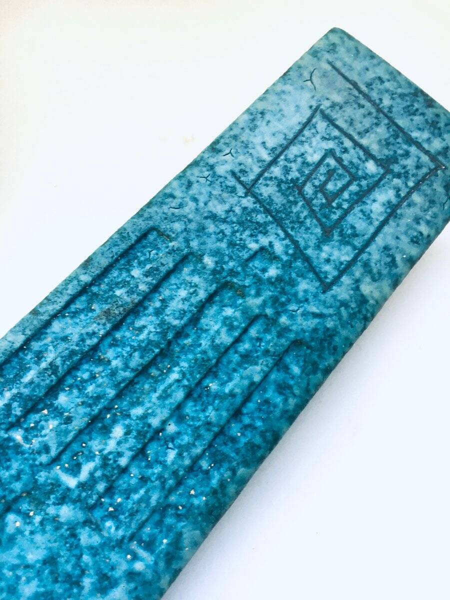 Art Ceramics Sgraffito Triangular Vase by Alvino Bagni for Raymor, 1960s