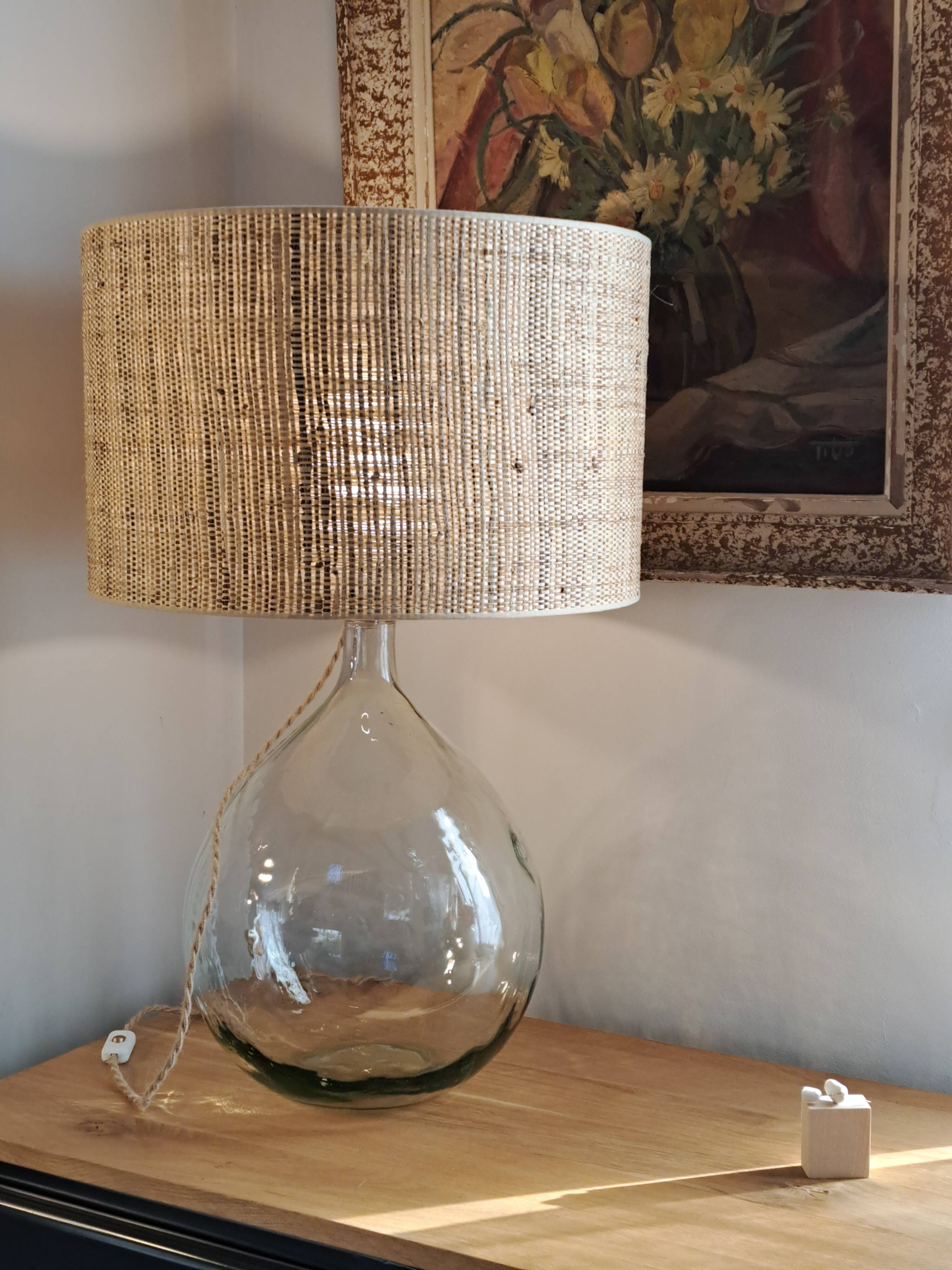Large vintage Dame Jeanne table lamp from the 1960s