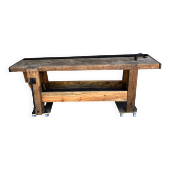 Grand établi ancien prêt-à-poser