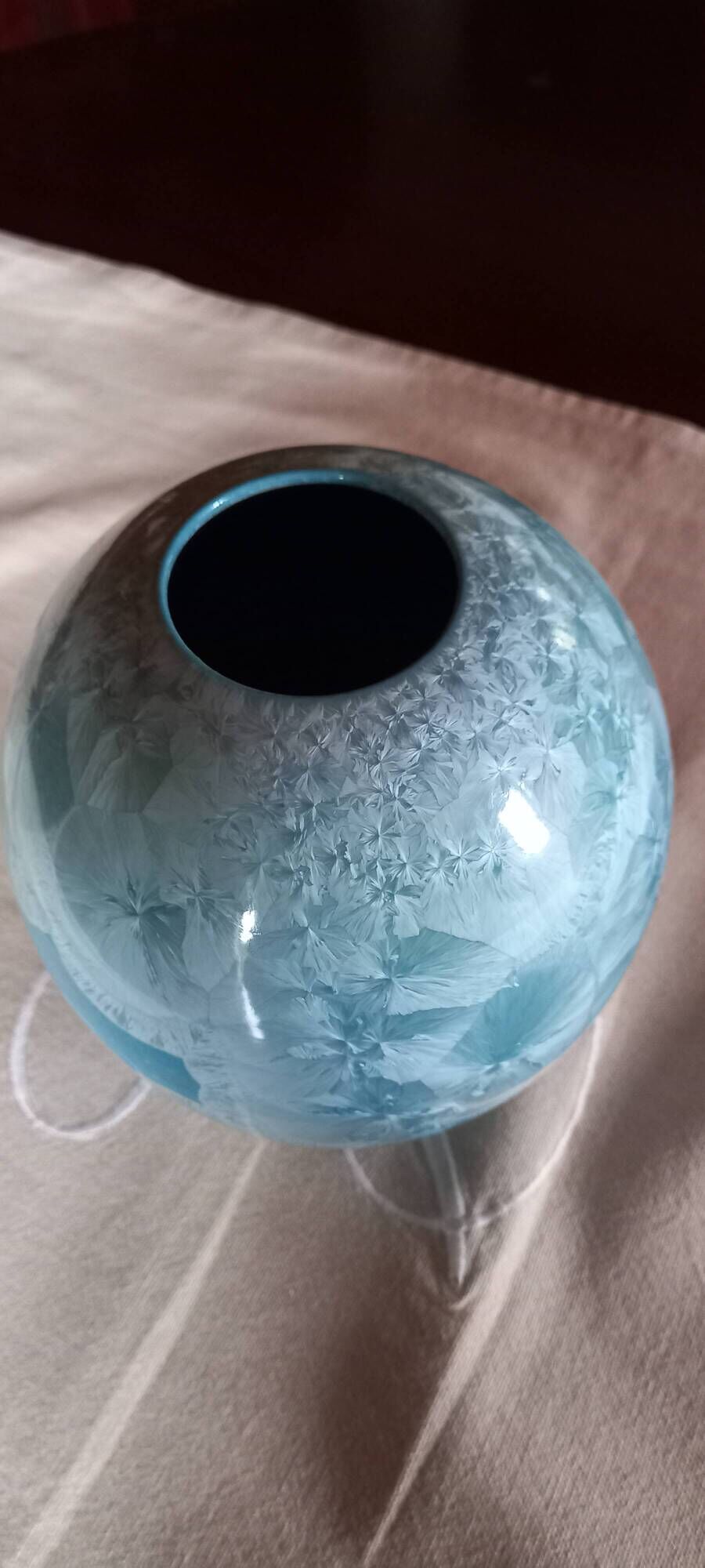 Vase Hélène LAIZÉ Saint-Cyr-Sur-Loire H.L.Z. – Blue crystalline stoneware