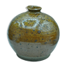 Vase boule oignon en grès pyrité signé