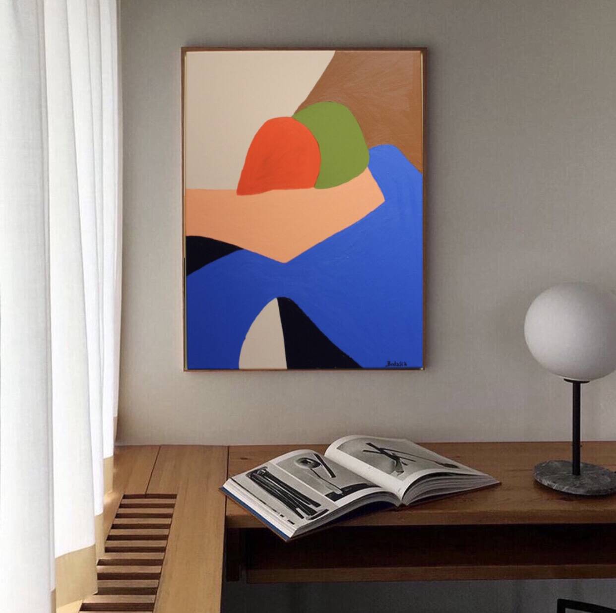 Figurative painting on stretched canvas "in your arms" by Bodasca