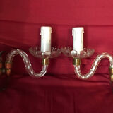 Pair of wall lights from the 1950s in murano glass