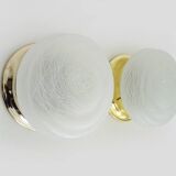 Pair of wall or ceiling lights with white-edged globe. 80 years