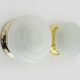 Pair of wall or ceiling lights with white-edged globe. 80 years