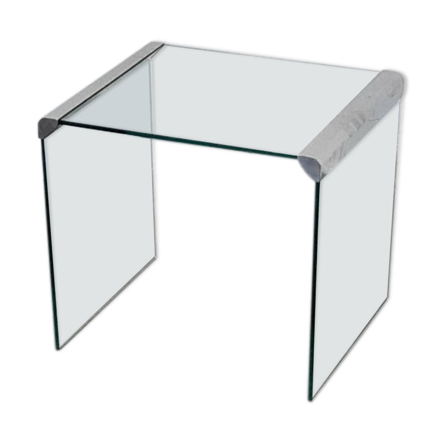 Vintage glass and metal side table