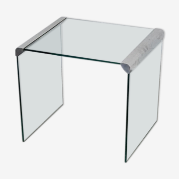 Vintage glass and metal side table