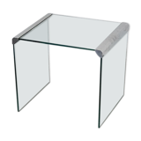 Vintage glass and metal side table