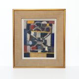 Tableau, peinture cubiste, circa 1960