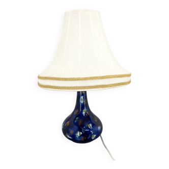 Lampe de table en céramique et tissu du milieu du siècle, Tchécoslovaquie