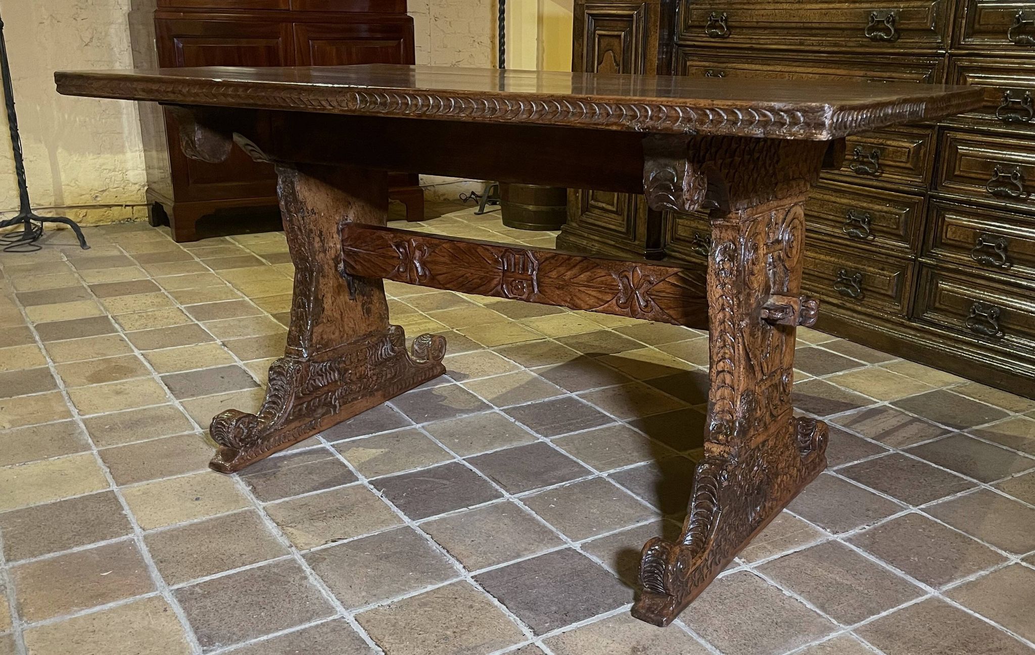 Table Renaissance Italienne En Noyer Du 16° Siècle -Florence