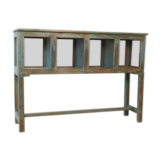 Burmese teak legume merchant's furniture with green patina