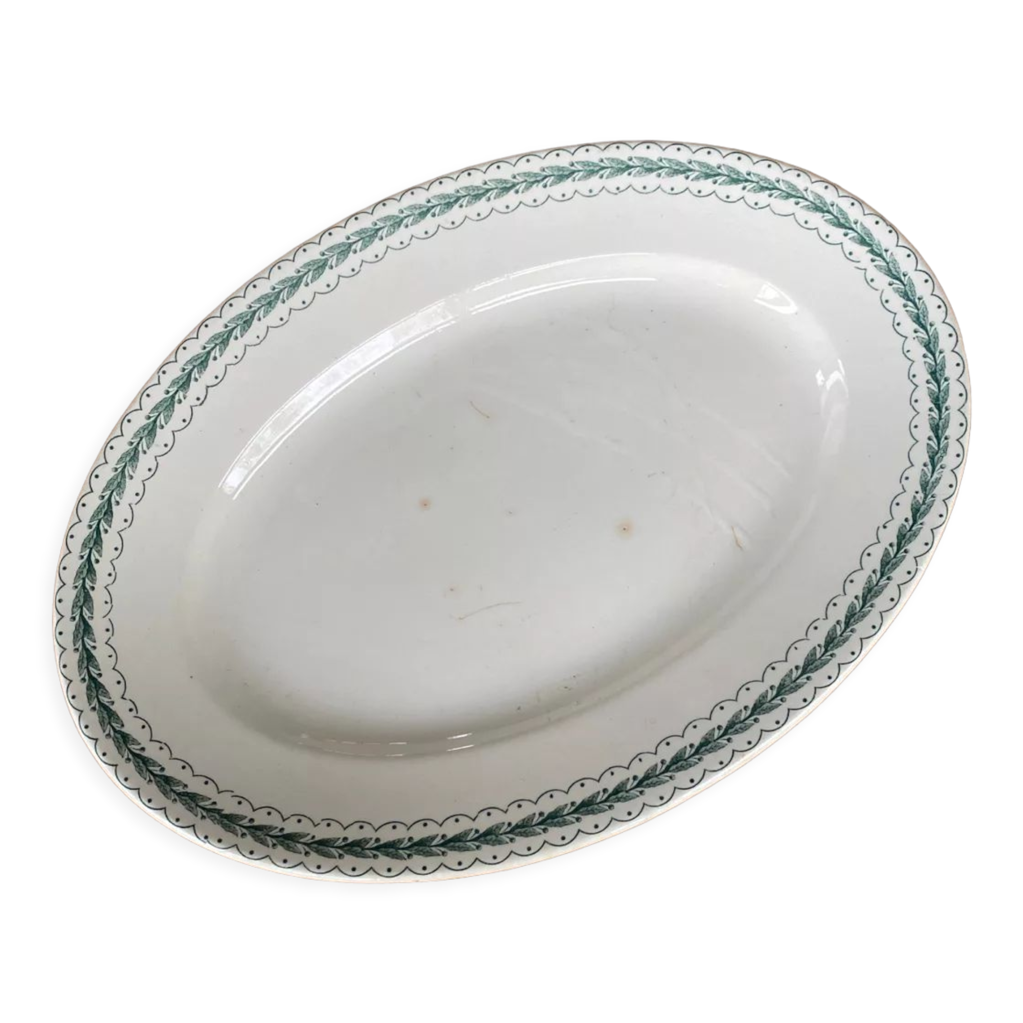 Old bourgeois earthenware serving dish