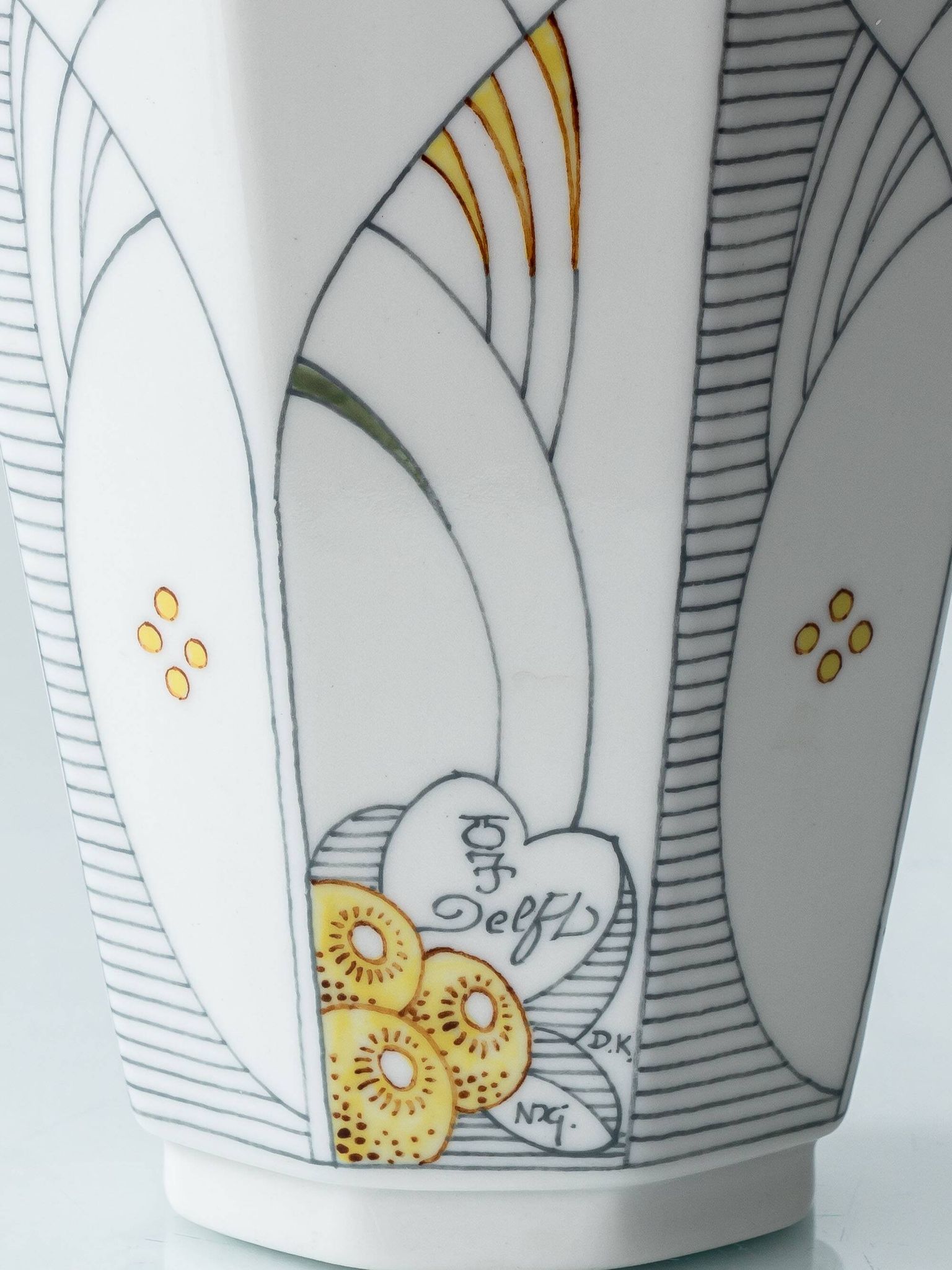 Lampe de table Art Déco vintage par Royal Delft, céramique peinte à la main