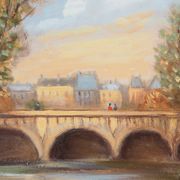 Michel PABOIS: Paris, Pont Neuf, Original oil on canvas signed