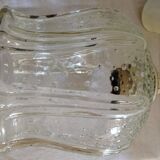 Suspension Tulip glass to relief transparent vintage