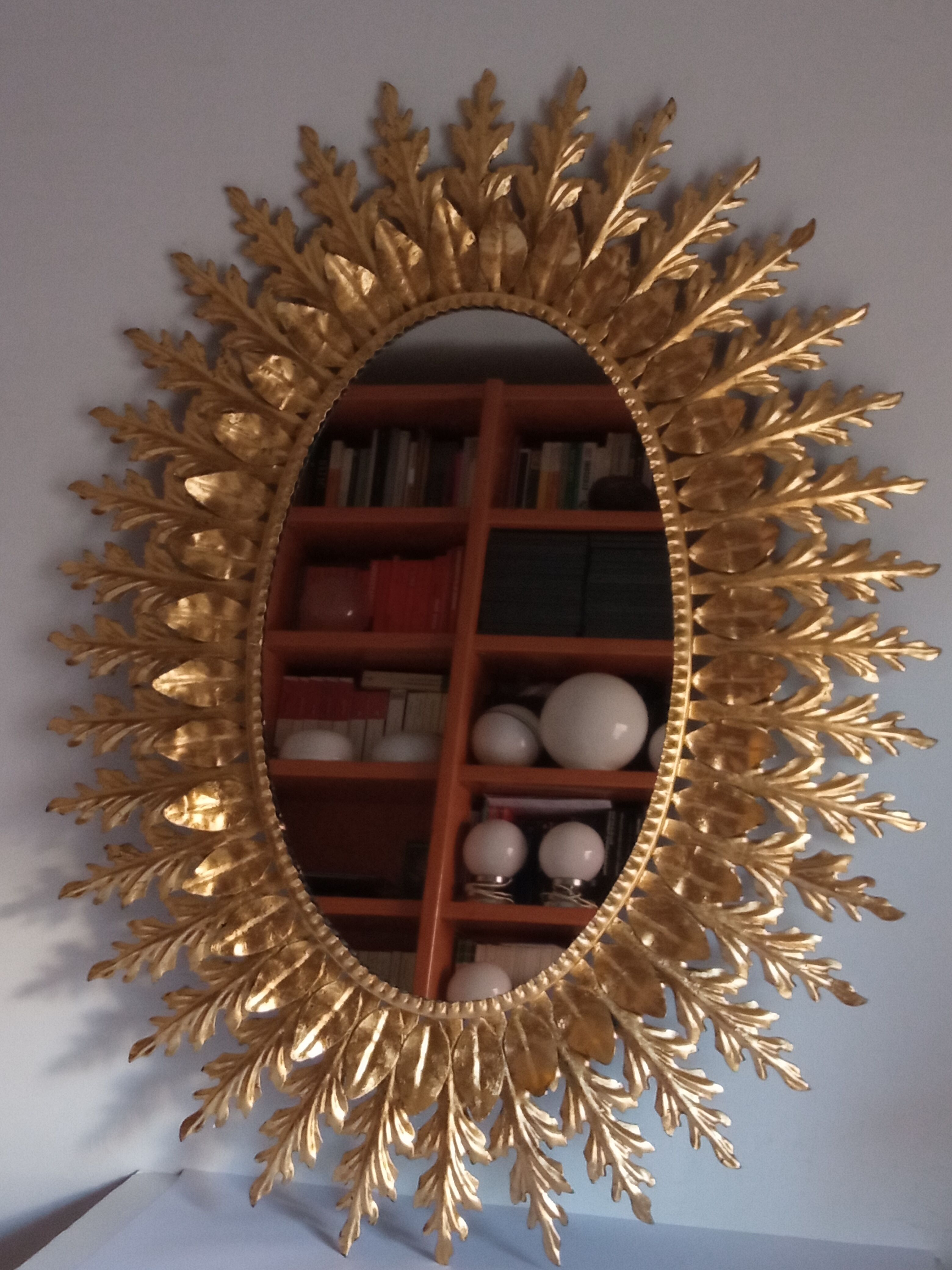 Vintage golden sun mirror