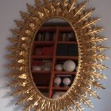 Vintage golden sun mirror
