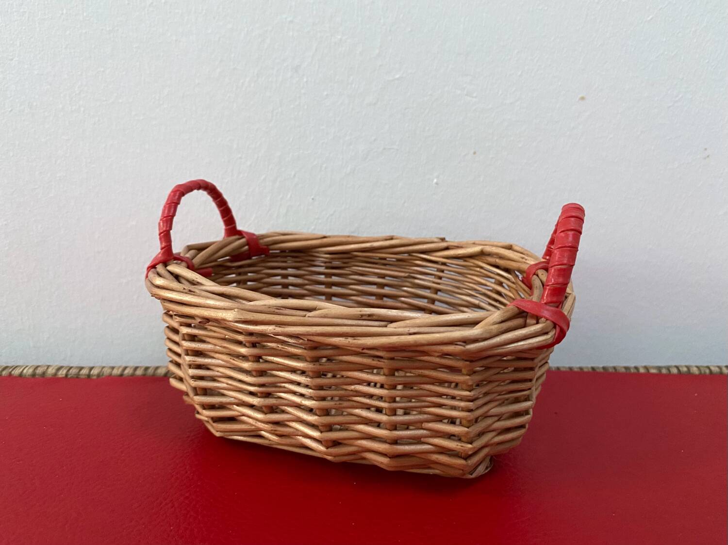 Miniature rattan basket from the 70s
