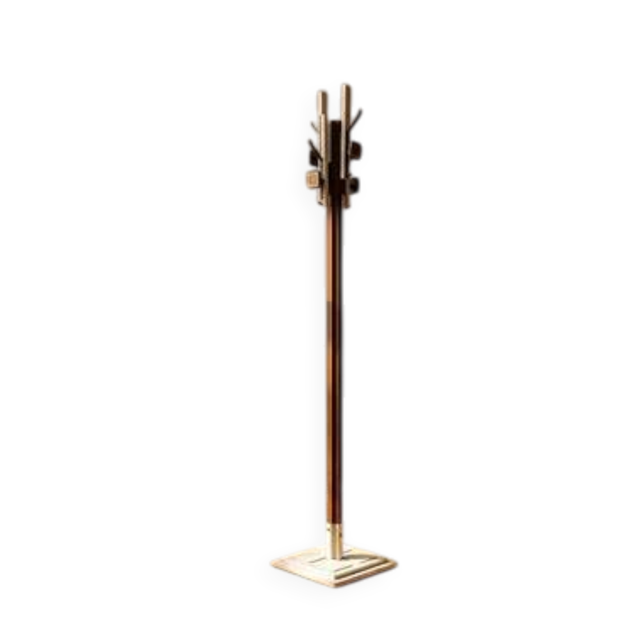 Porte-manteau en bois et acier inoxydable des années 1960 par Carlo De Carli pour FIARM.